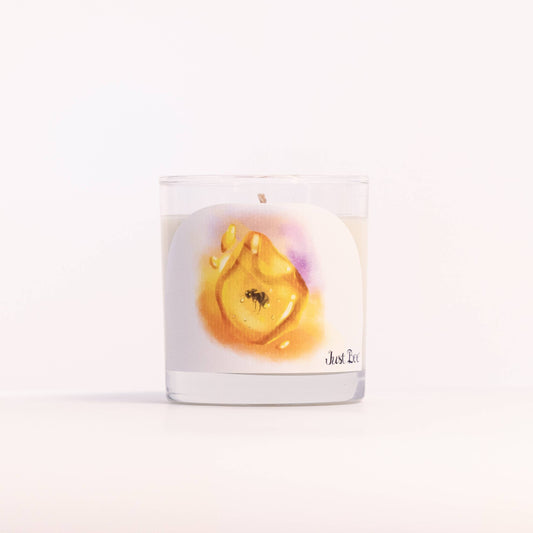 Golden Amber - Medium Glass - Just Bee Candle: Medium Glass (up to 40 hrs of clean burning)