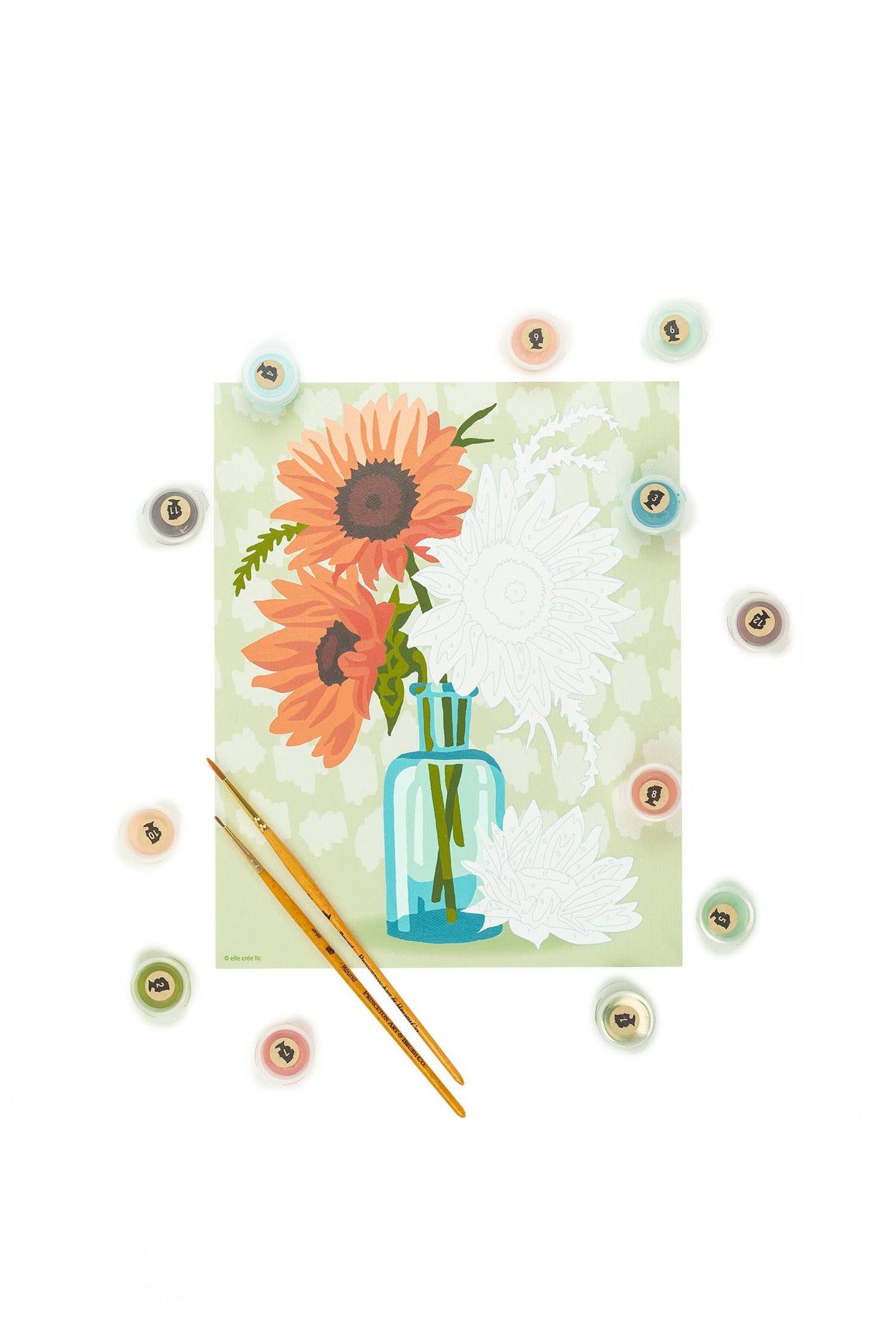 Sunflowers in Vase (Orange) Paint-by-Number Kit - Elle Crée (She Creates)