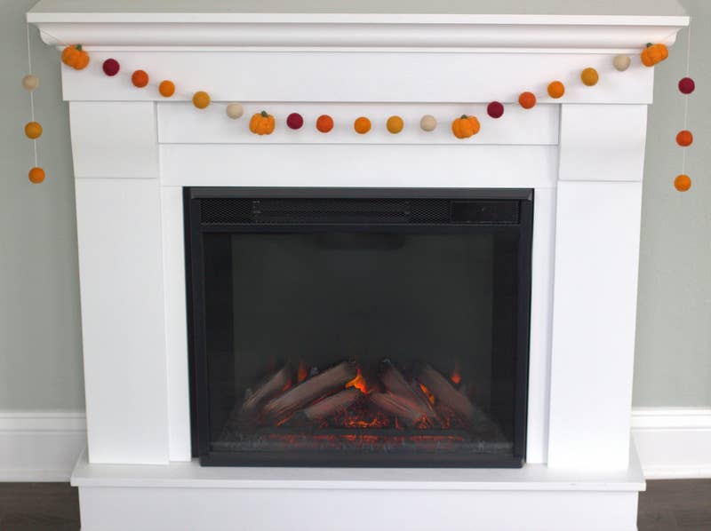 Felt Pumpkin Garland- Burgundy Oranges- Light Orange Pumpkin