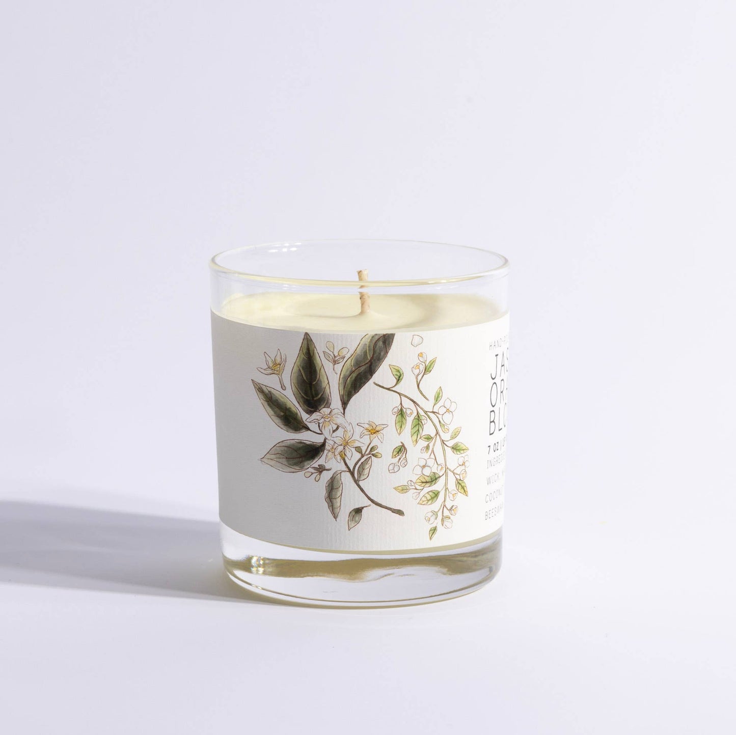 Jasmine & Orange Blossom - Medium Glass  - Just Bee Candle: Medium Glass (up to 40 hrs of clean burning)