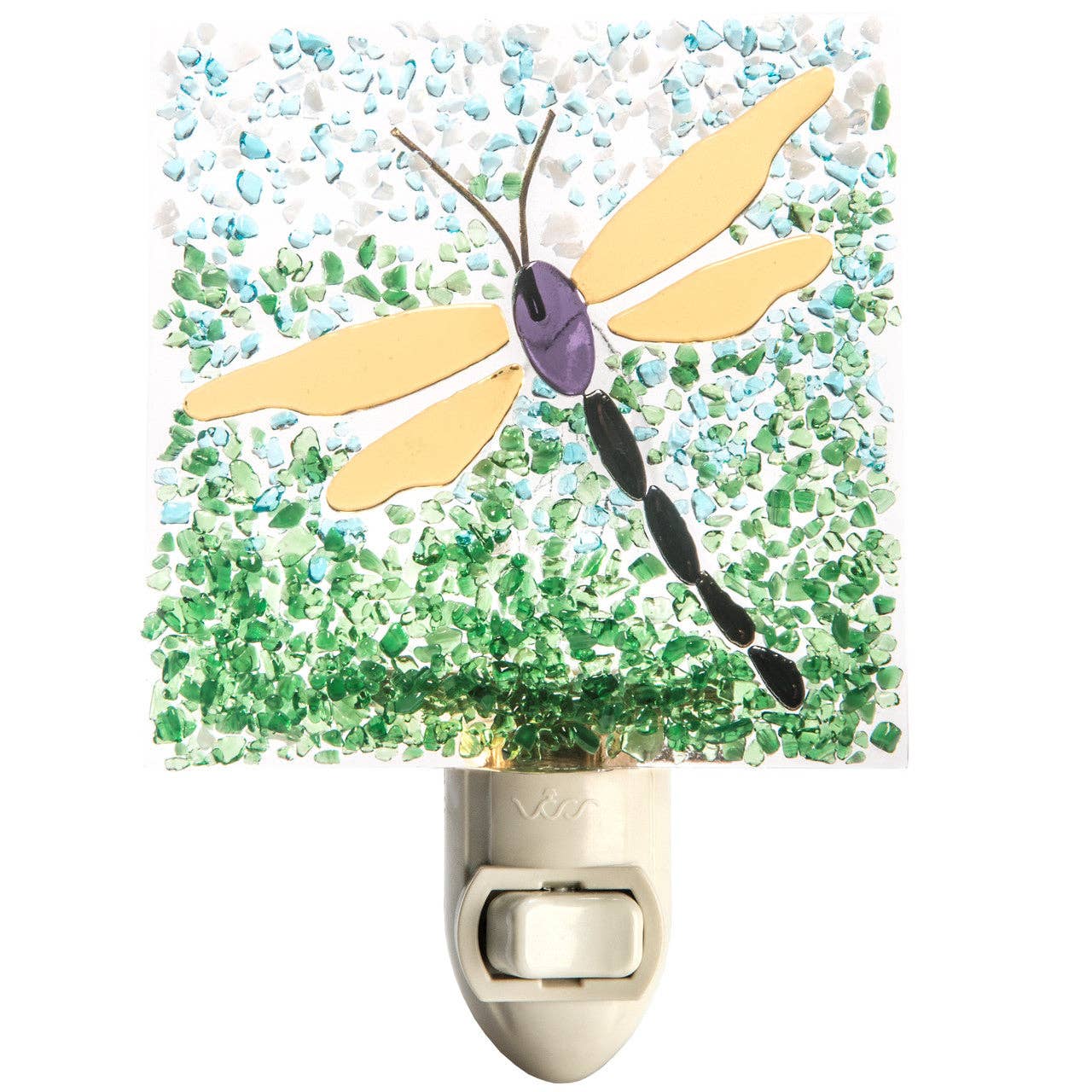 Ntl 218-2 Dragonfly Night Light - J Devlin Glass Art & Bert Anderson Collection