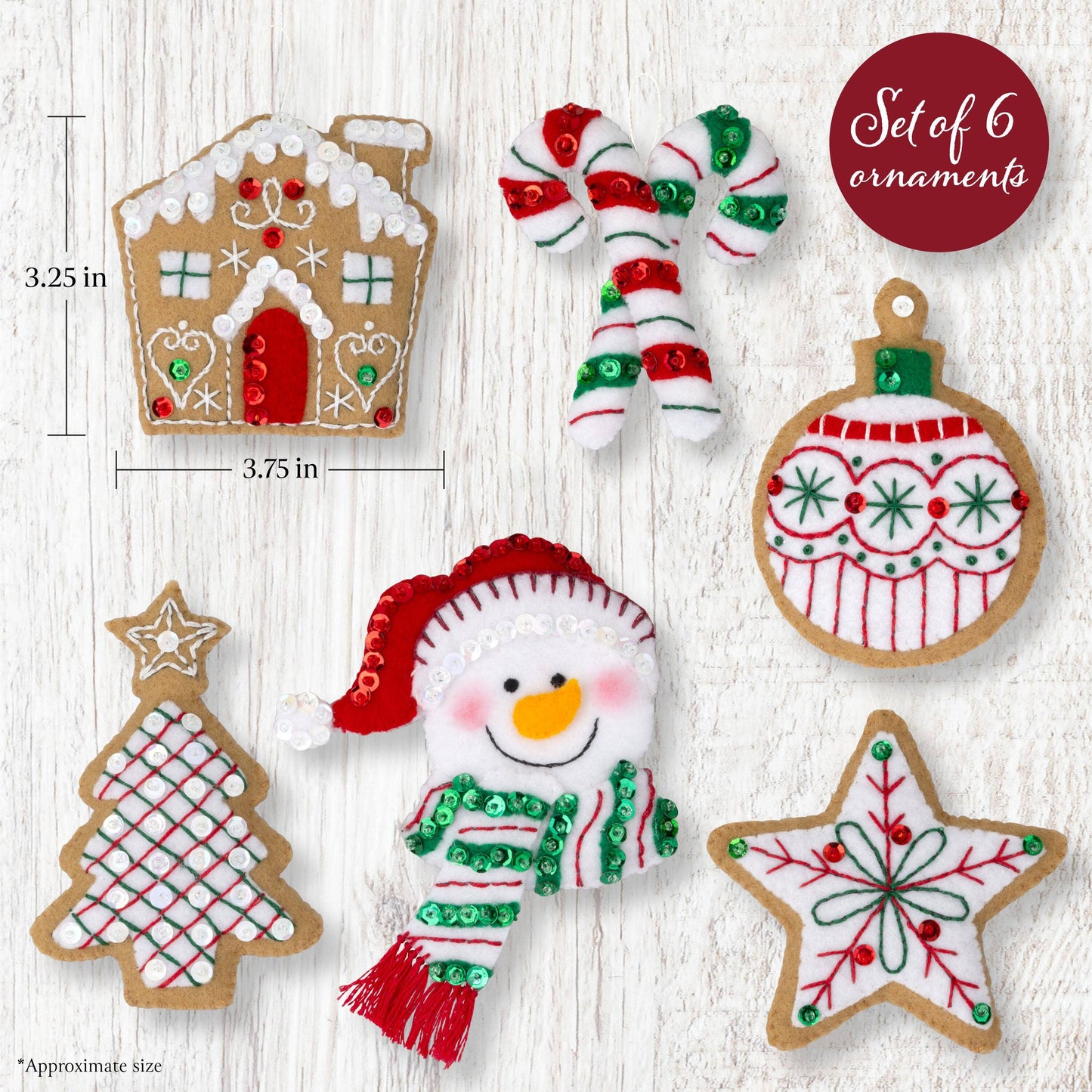 Bucilla Jolly Gingerbread Snowman Felt Ornament Kit