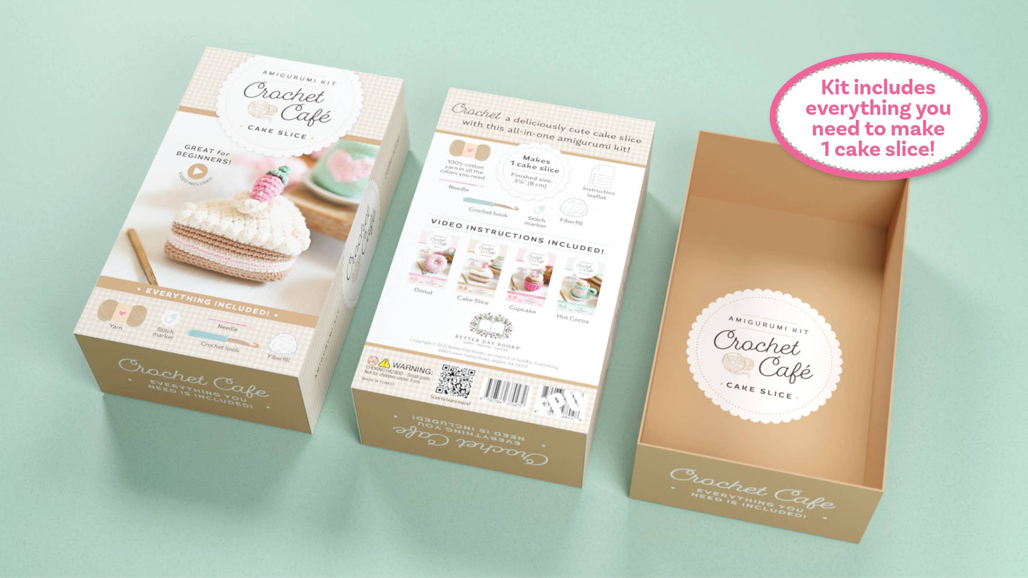 Crochet Café Amigurumi Kit Cake Slice - Schiffer Publishing