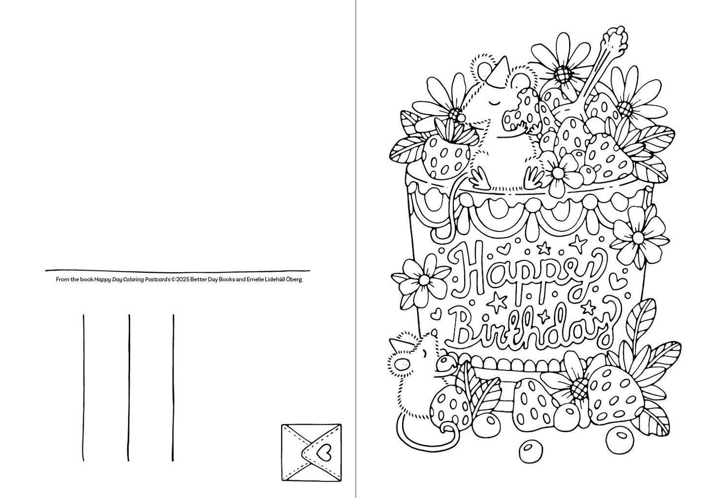 Happy Day Coloring Postcards - Schiffer Publishing