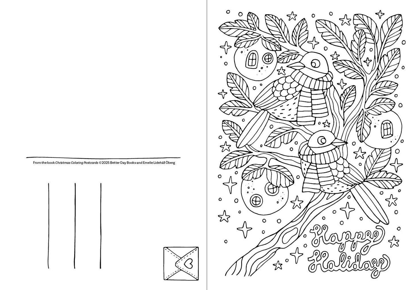 Christmas Coloring Postcards