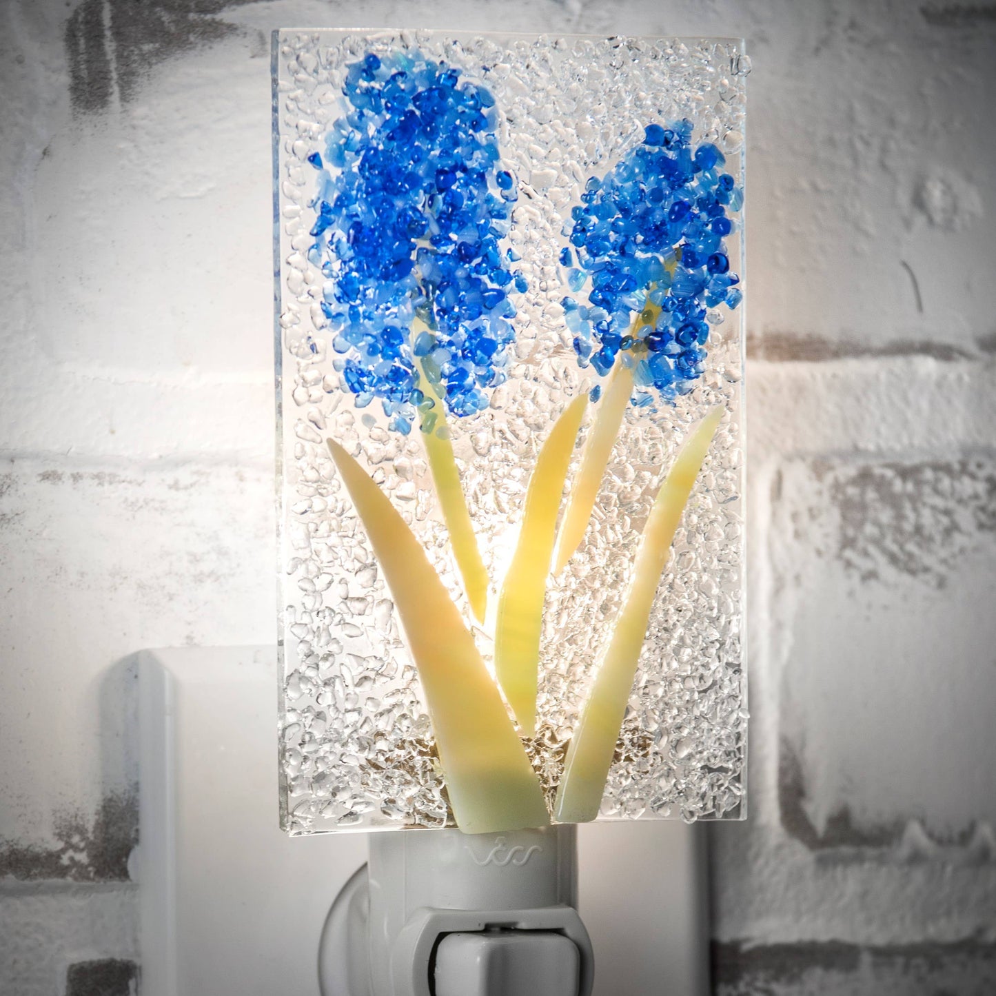 Fused Glass Flower Night Light NTL 209 Series: Purple - J Devlin Glass Art & Bert Anderson Collection