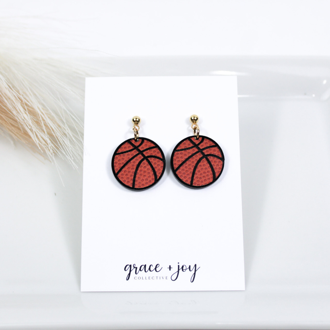 Basketball Earrings, Acrylic Earrings