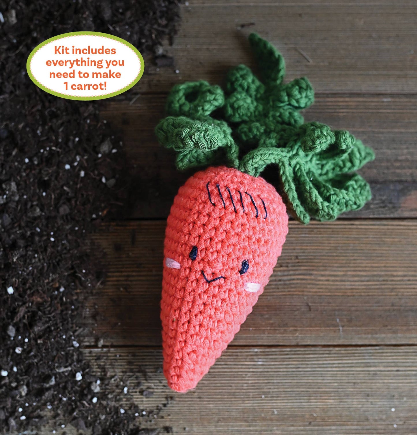 Crochet Your Veggies Amigurumi Kit Carrot - Schiffer Publishing
