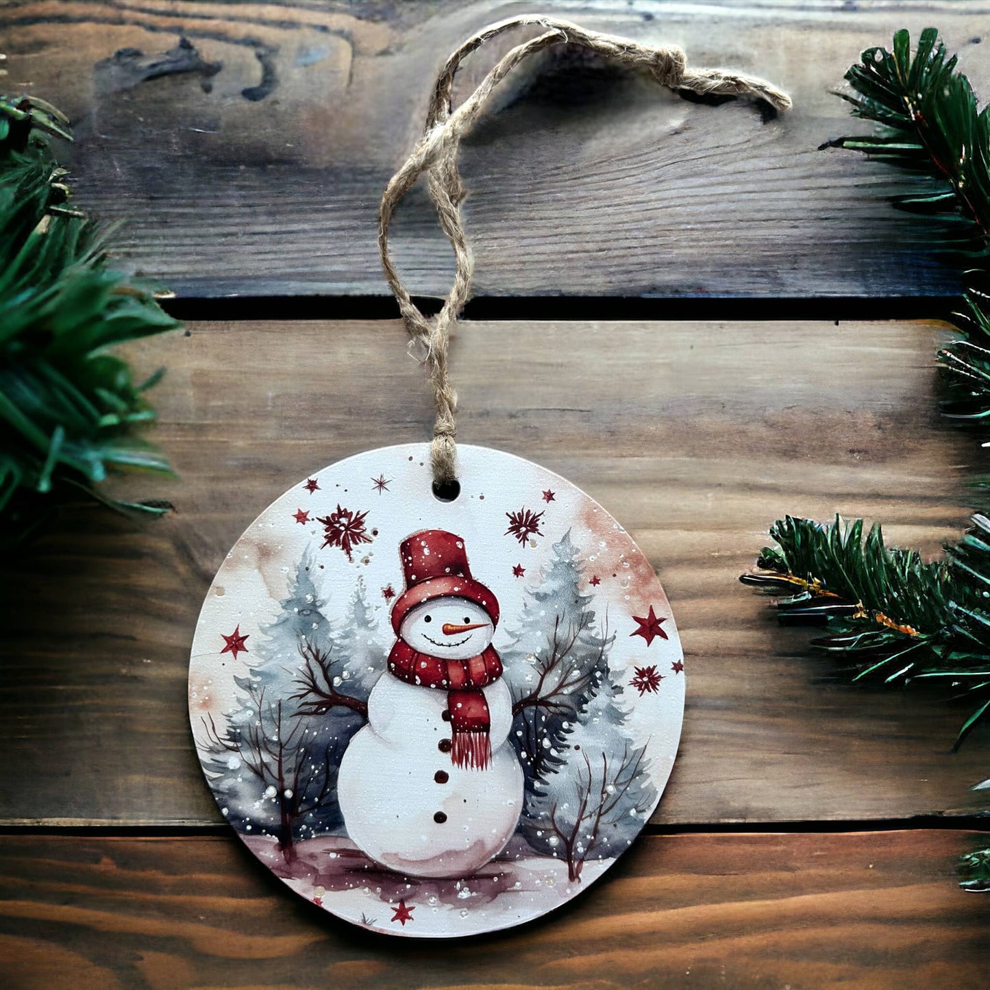 Snowman Wood Christmas Ornament - Inkwood Crafters