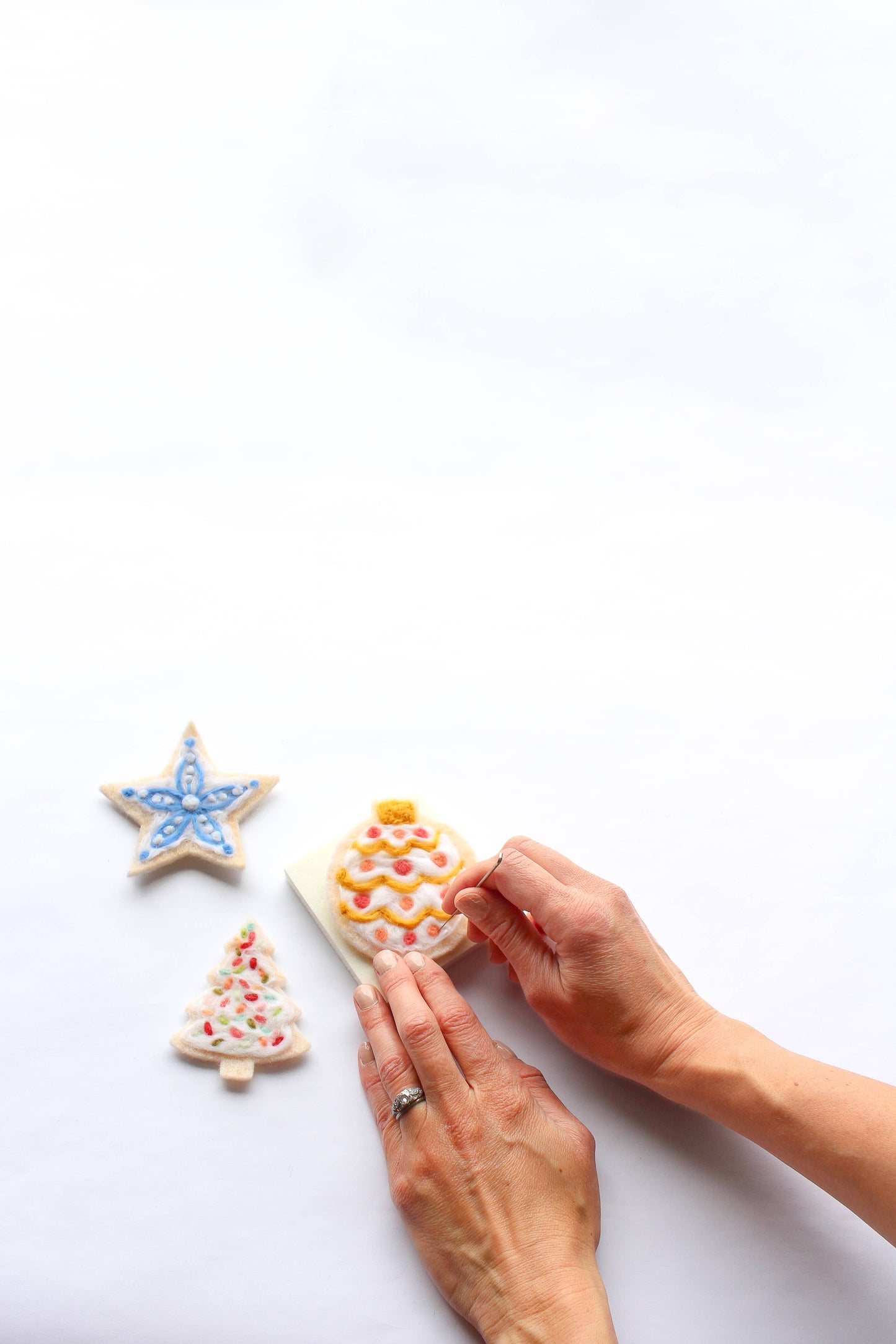 Mini Sugar Cookie Felting Craft Kit - Sheep Creek Studio