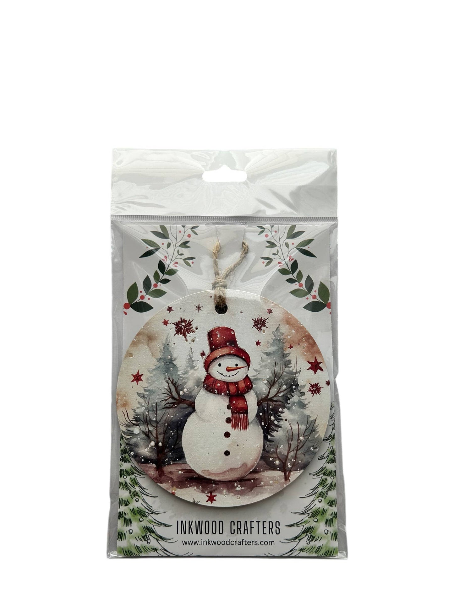 Snowman Wood Christmas Ornament - Inkwood Crafters