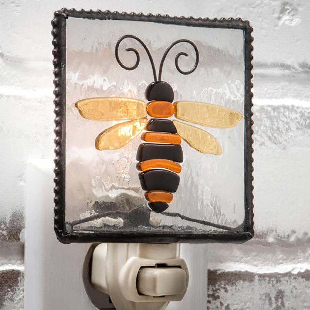 Ntl 182 Bee Night Light - J Devlin Glass Art & Bert Anderson Collection