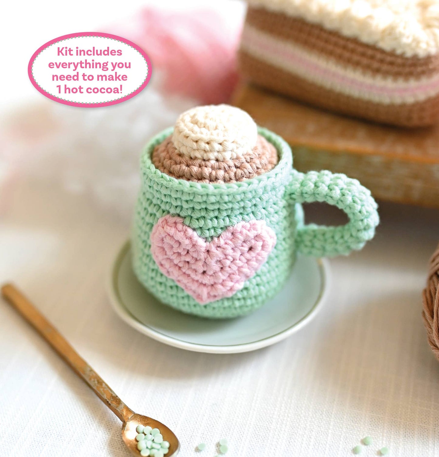 Crochet Café Amigurumi Kit Hot Cocoa - Schiffer Publishing