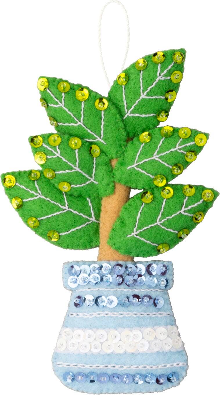 Bucilla Holiday Houseplants Felt Ornament Kit set of 6