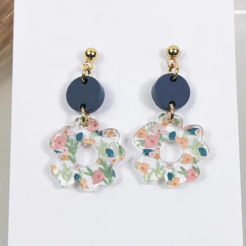 Double Layer Spring Floral Earrings, Grace + Joy Collective