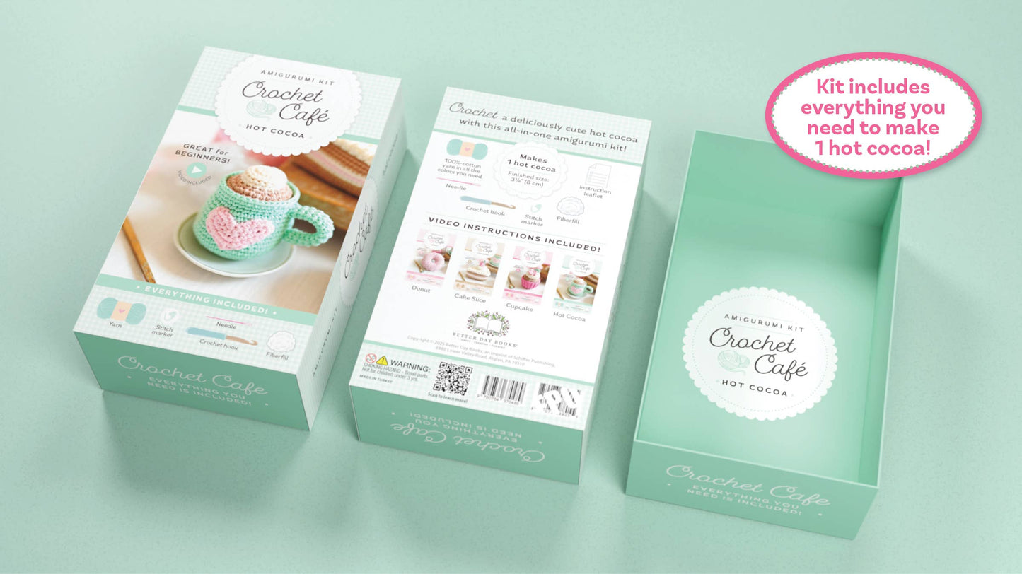 Crochet Café Amigurumi Kit Hot Cocoa - Schiffer Publishing