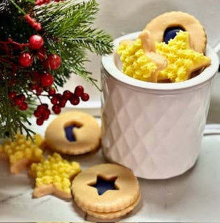 Christmas Blackberry Jam Linzer Cookie and Star Sugar Cookie