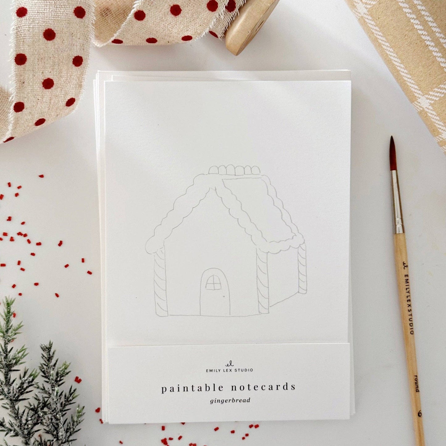 Gingerbread paintable notecards