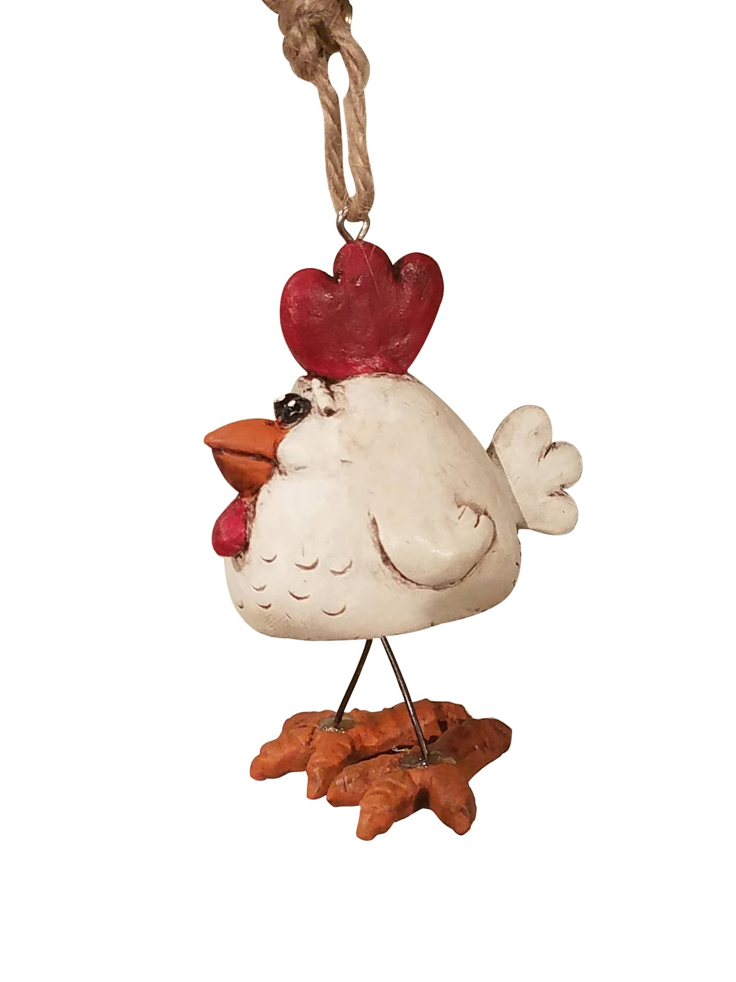 Chicken With Wire Legs Ornament Farm Animal | Bac 175