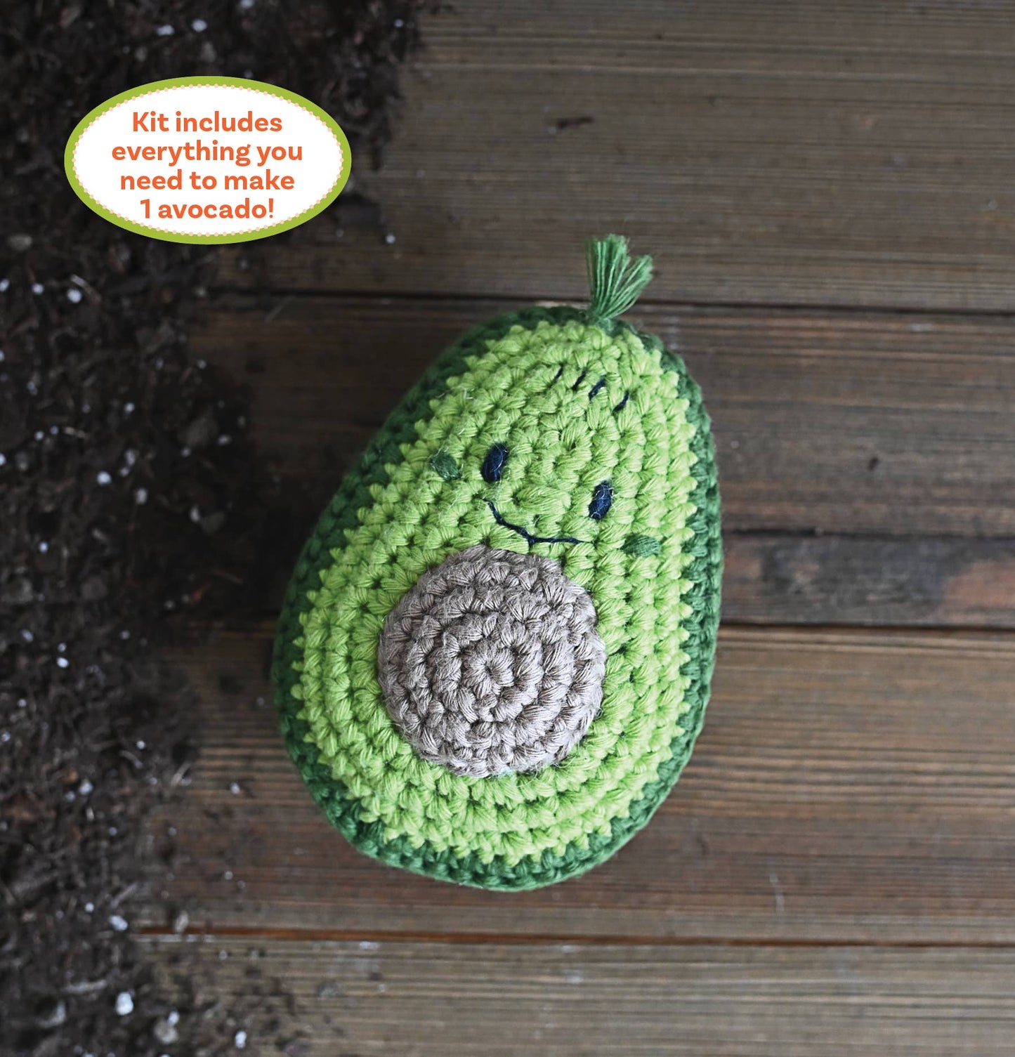 Crochet Your Veggies Amigurumi Kit Avocado - Schiffer Publishing