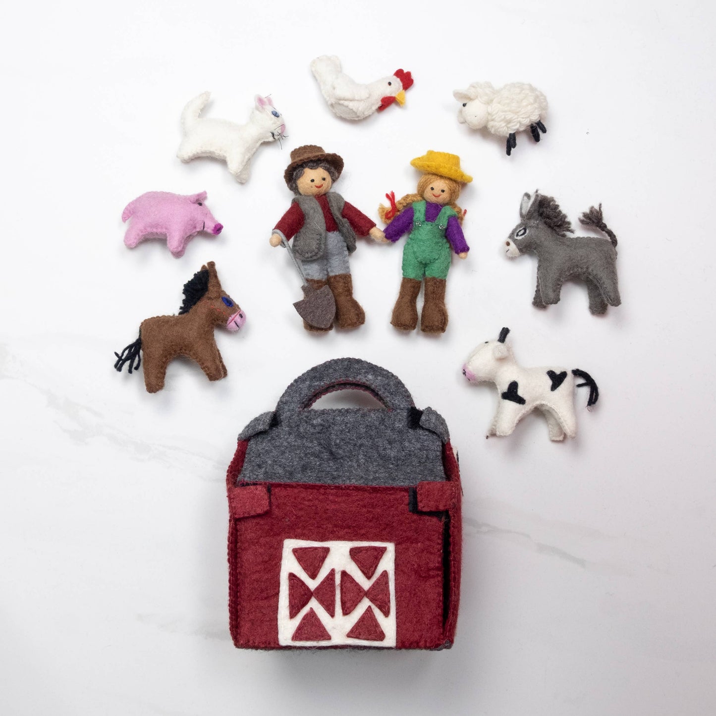 Finger Puppets - Red Barn Farmhouse Set - The Winding Road
