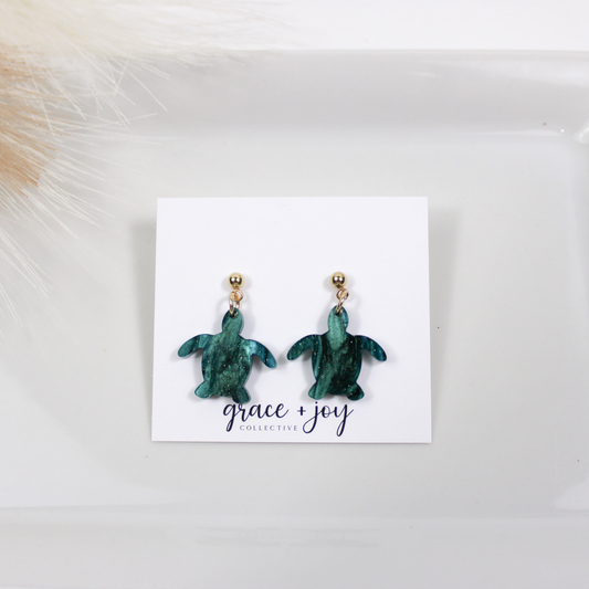Turtle Dangle Earrings, Grace + Joy Collective