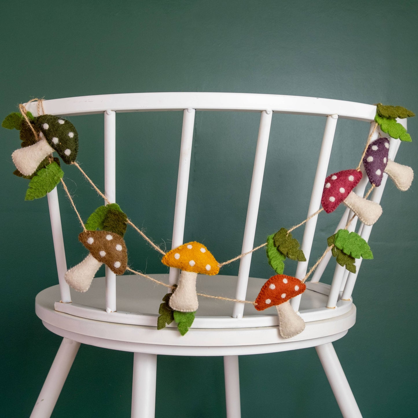 Garland - Felt Multicolor Spotted Mushroom - The Winding Road