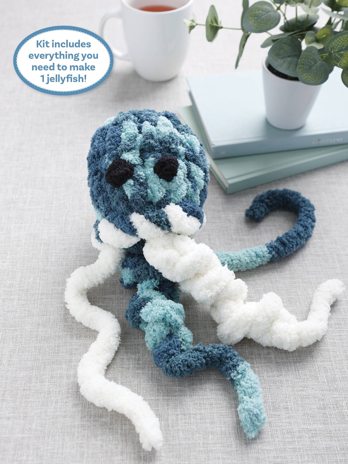 Super Simple Finger Knitting Kit Jiggle the Jellyfish - Schiffer Publishing