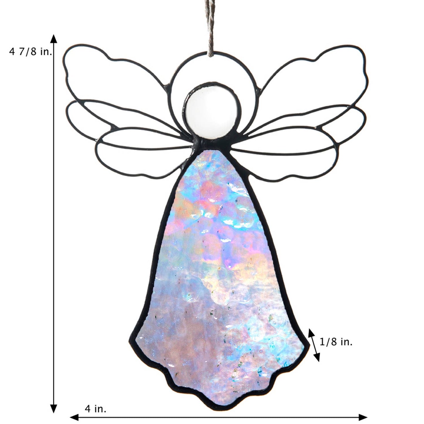 Angel Ornament Sun Catcher Stained Glass Christmas Orn 303: Turquoise Blue