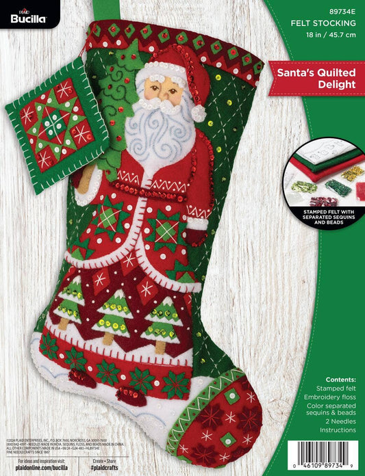 Bucilla Santa's Quilted Delight Felt Stocking Kit
