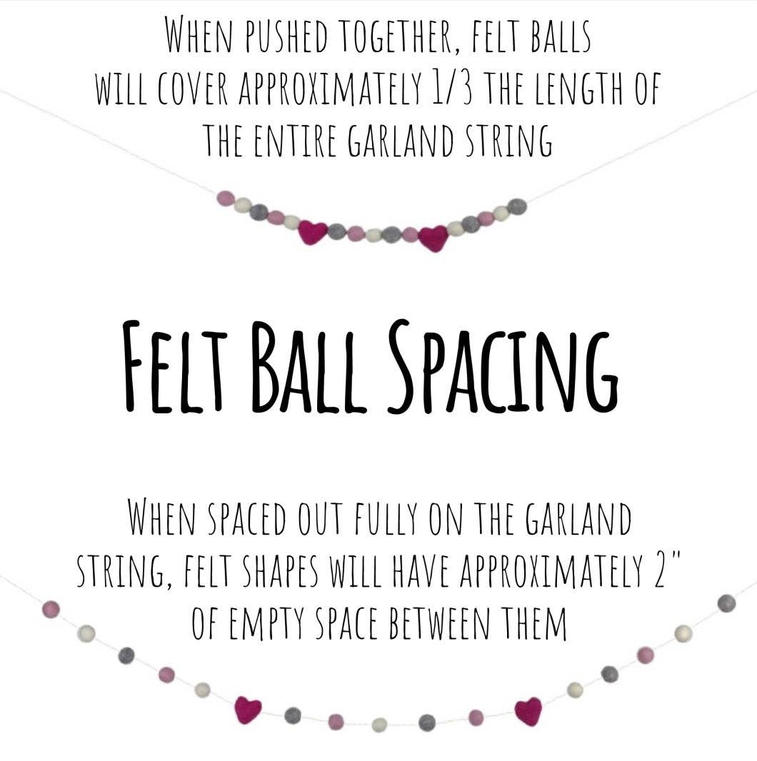 Felt Pumpkin Garland in Neutrals- White, Gray, Cream- Fall