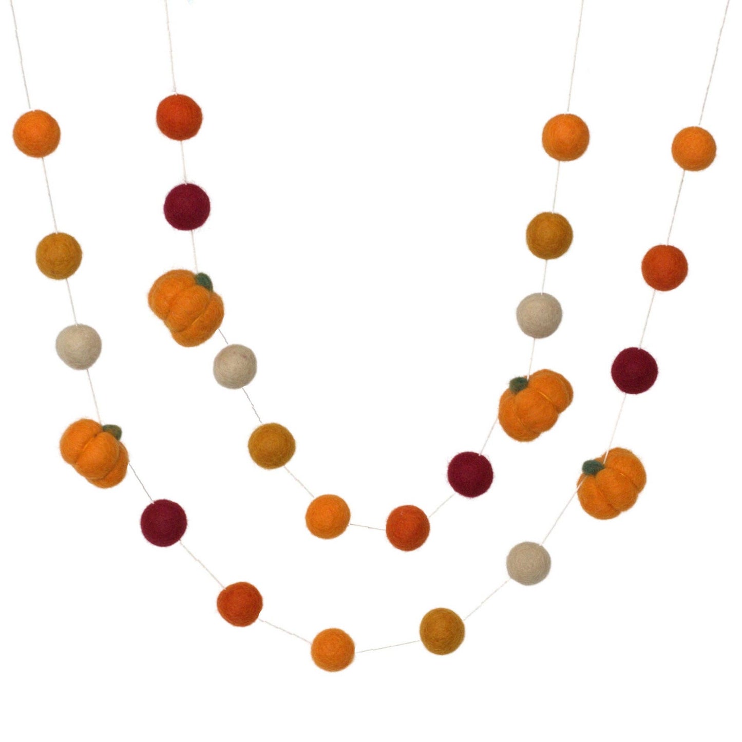 Felt Pumpkin Garland- Burgundy Oranges- Light Orange Pumpkin