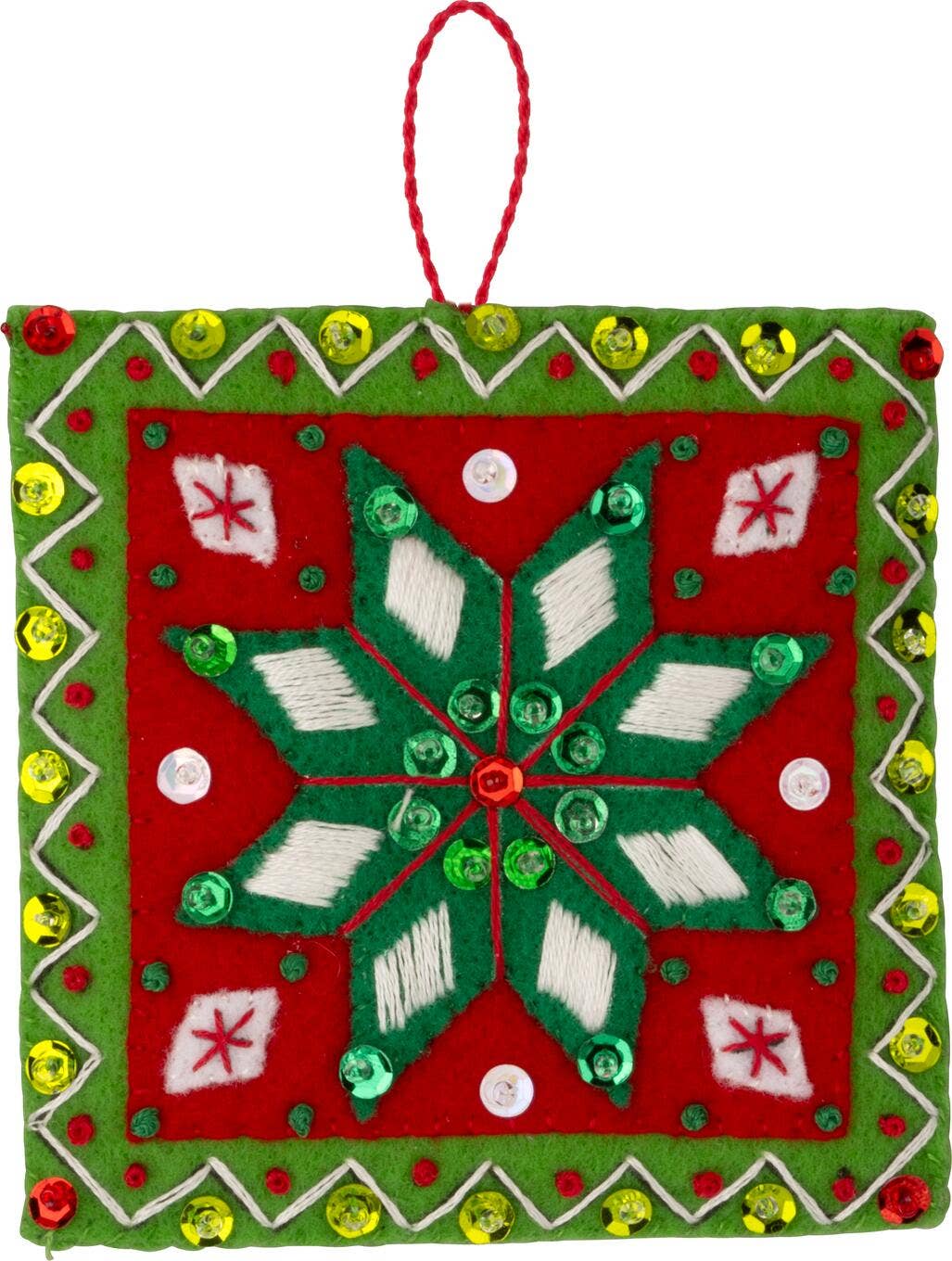 Bucilla Holiday Quilt Squares Felt Ornament Kit Set of 6