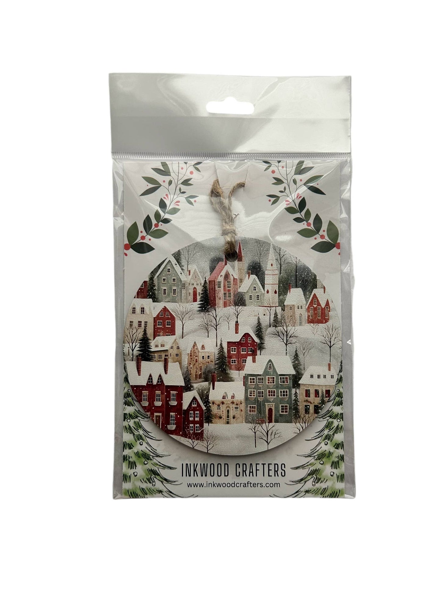 Nordic Village - Wood Christmas Ornament- Inkwood Crafters