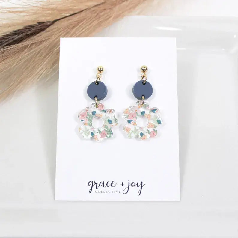 Double Layer Spring Floral Earrings, Grace + Joy Collective