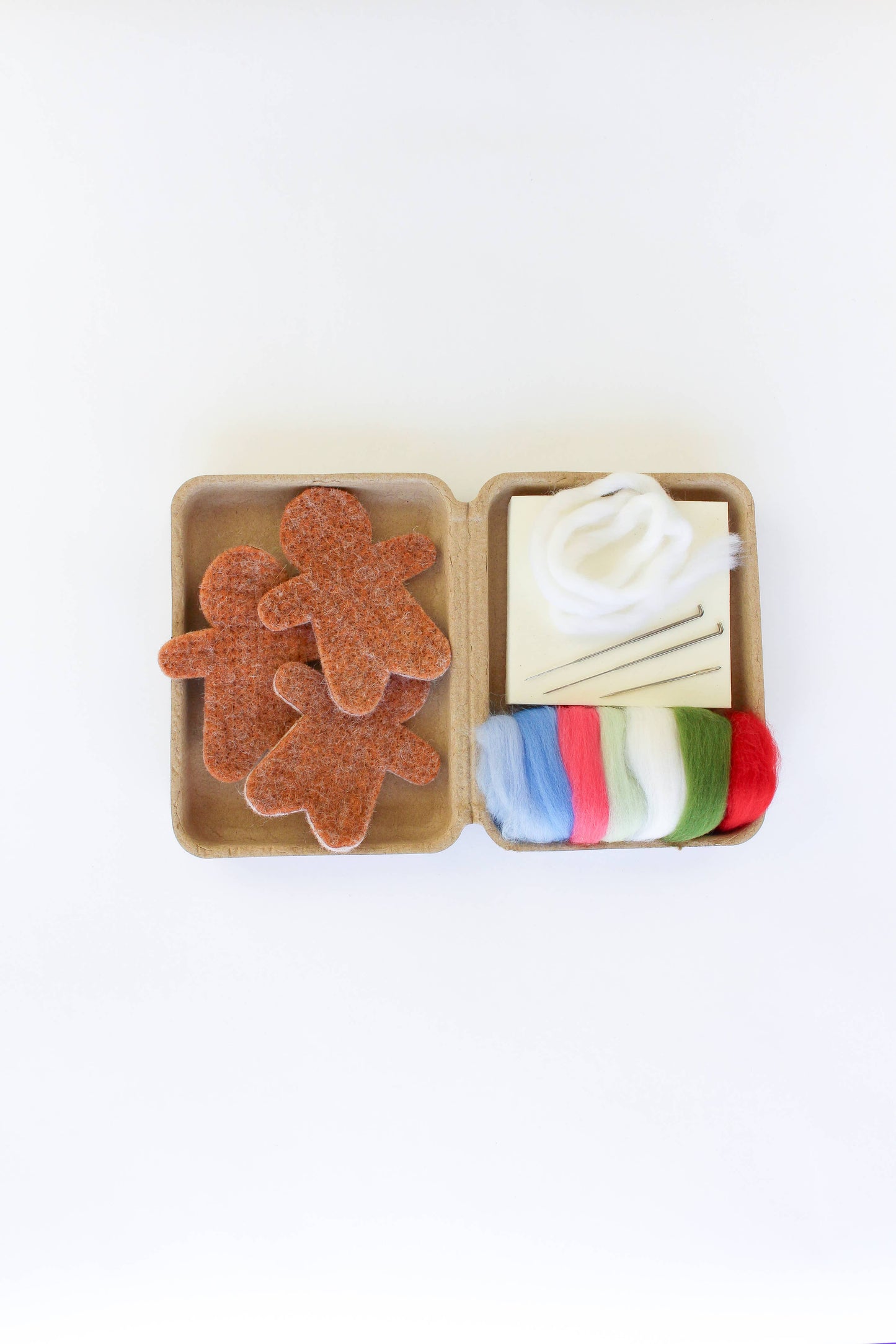 Mini Gingerbread Cookie Felting Craft Kit - Sheep Creek Studio
