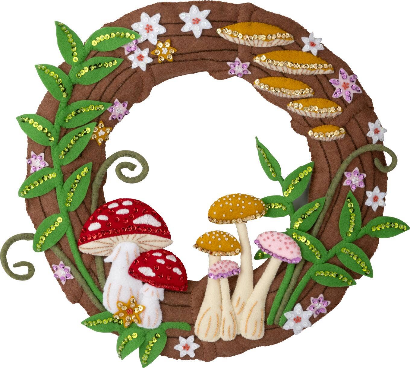 Bucilla Mushroom Magic Felt Home Decor Wreath Kit