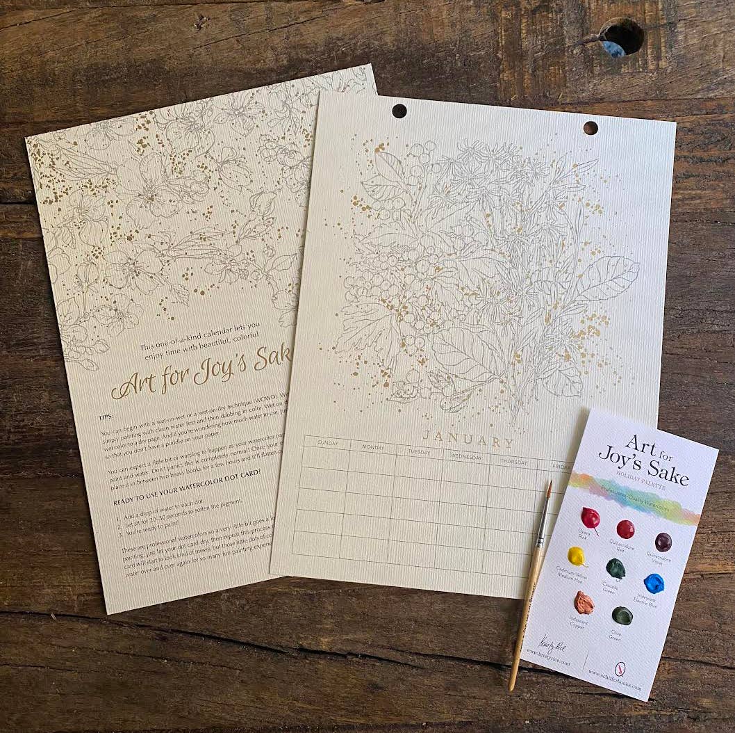 Paint-Your-Own Wall Calendar: Illustrations by Kristy Rice