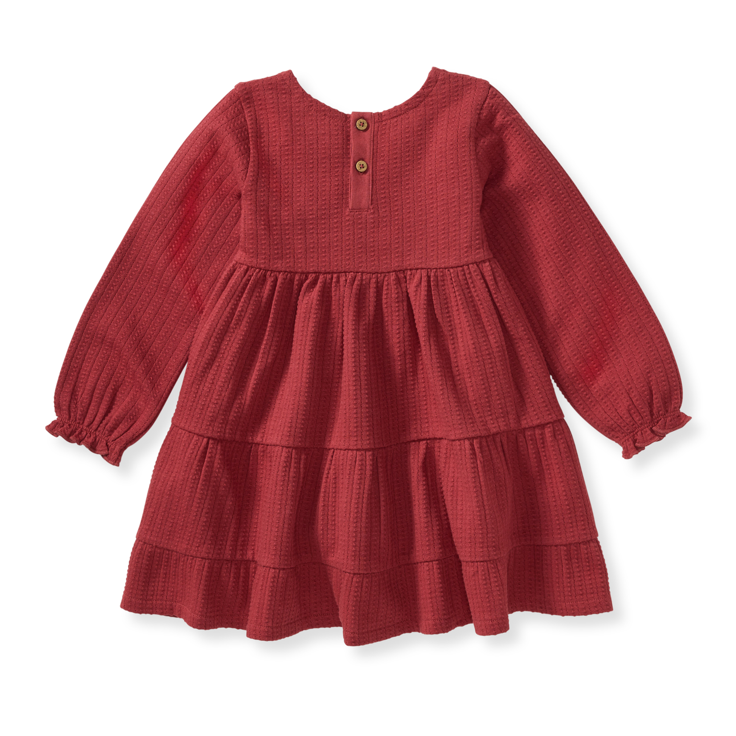 Dotted Rib Organic Cotton Dress - Brick Red
: 18M