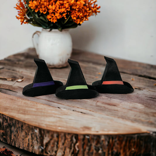 Halloween MINI Wood Witch Hats - Set of 3 