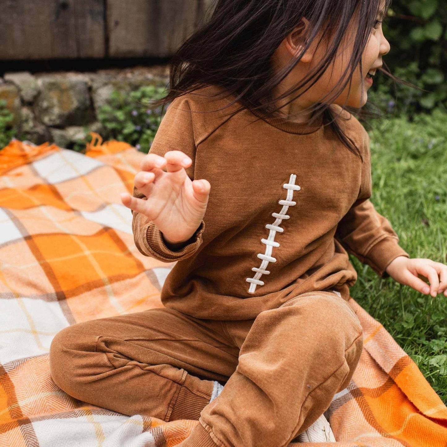 Acid Wash Football Infant Sweatshirt Set
: Hunter / Newborn