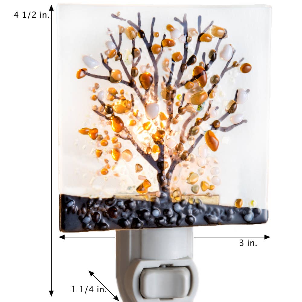Tree Fused Fall Night Light J Devlin Ntl 159 Series: Purple - J Devlin Glass Art & Bert Anderson Collection