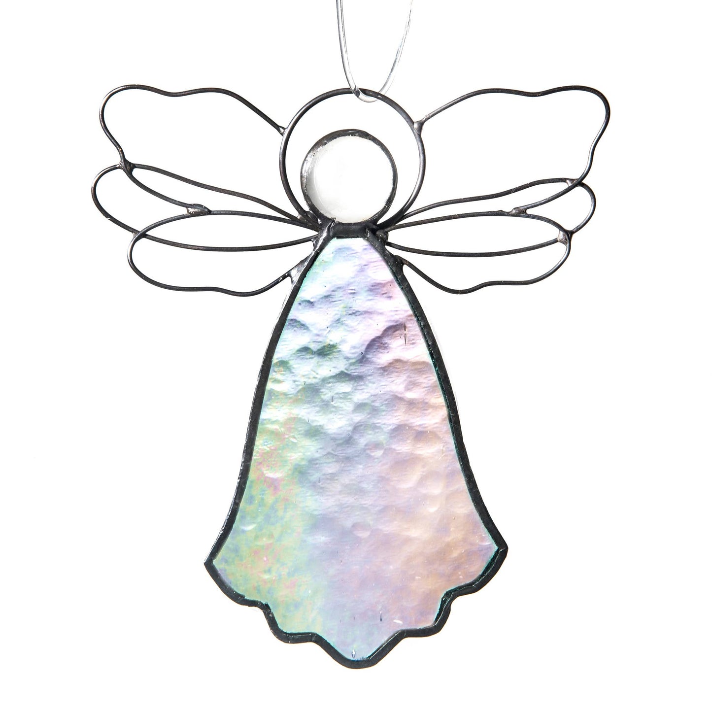 Angel Ornament Sun Catcher Stained Glass Christmas Orn 303: Turquoise Blue
