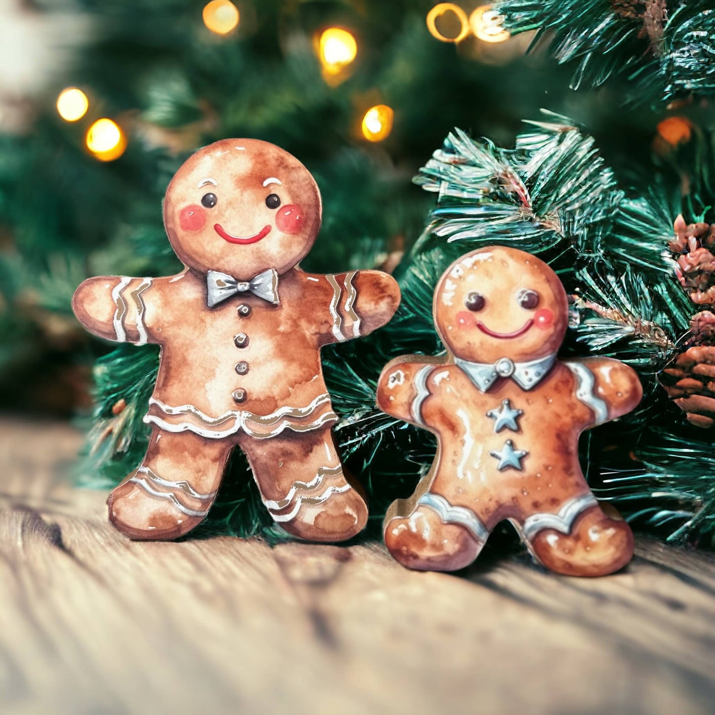 Wood Gingerbread Men - Christmas Decor: Short- Inkwood Crafters