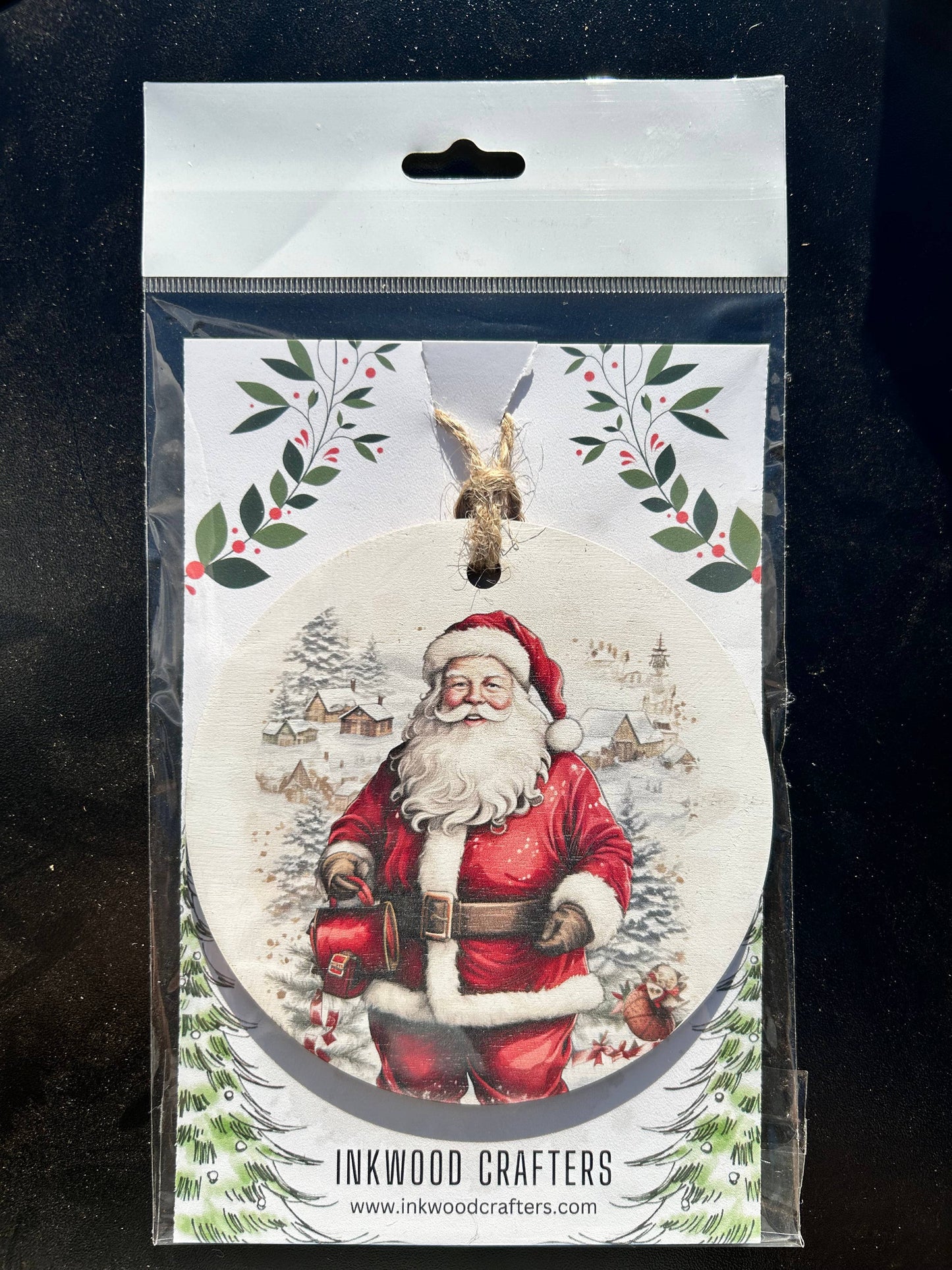 Santa Claus - Wood Christmas Ornament - Inkwood Crafters