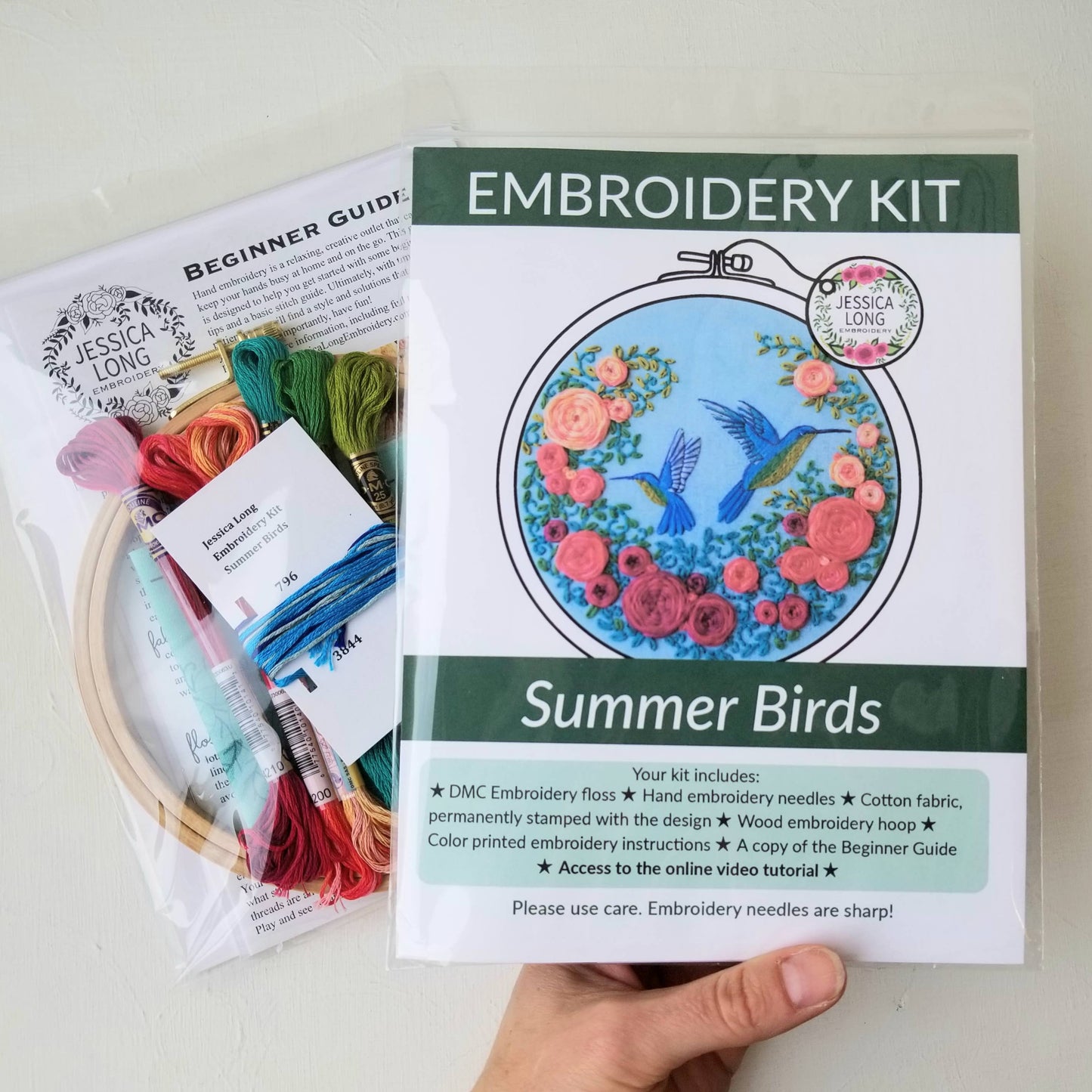 Summer Hummingbird Embroidery Kit - Jessica Long Embroidery