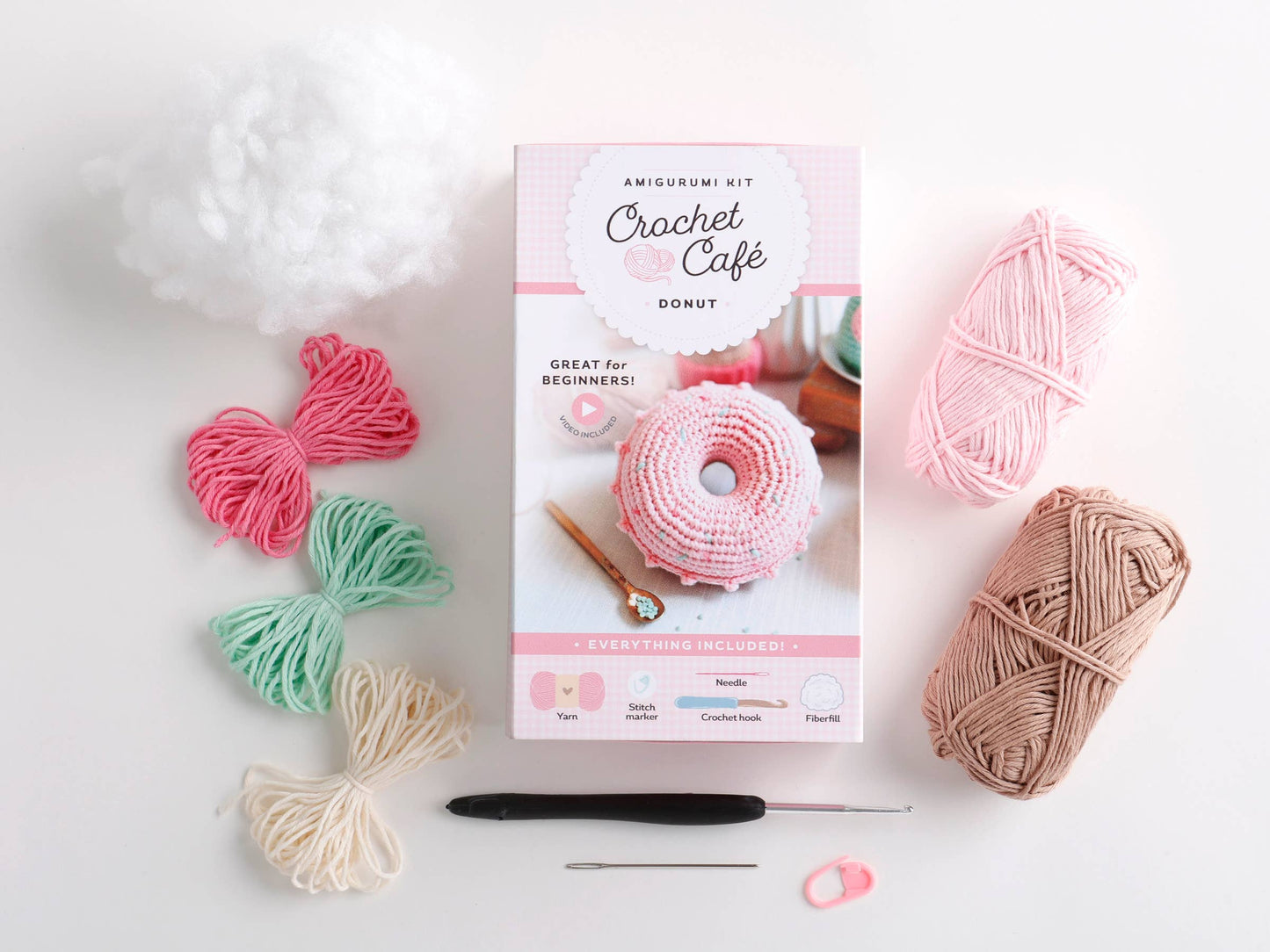 Crochet Café Amigurumi Kit Donut - Schiffer Publishing