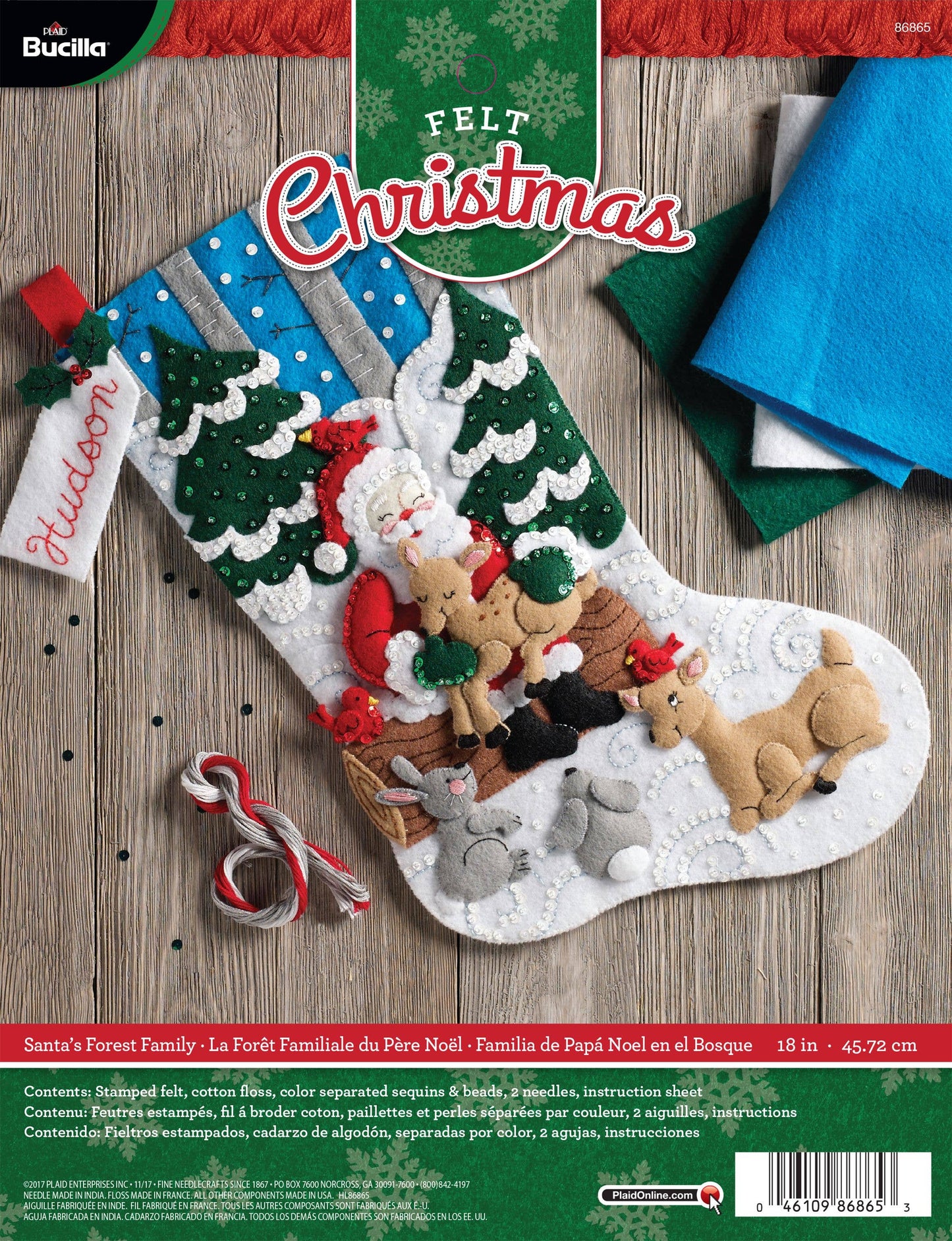 Bucilla Santa's Forest Family Felt Stocking Kit