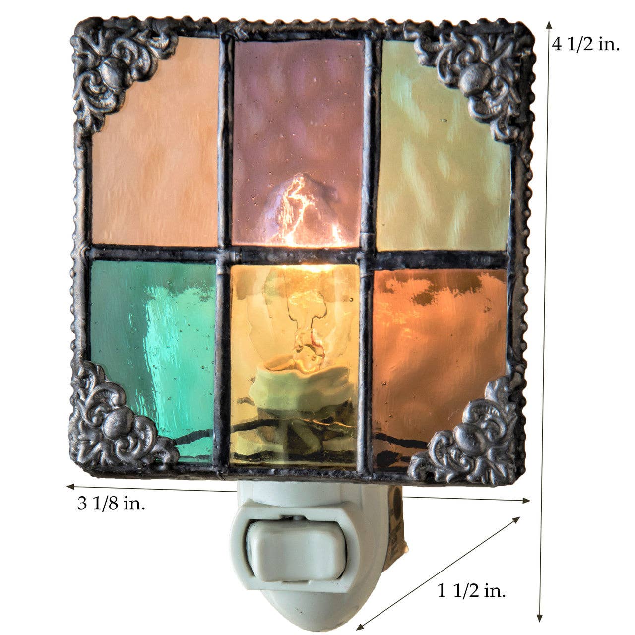 Ntl 165 Multi Colored Night Light - J Devlin Glass Art & Bert Anderson Collection