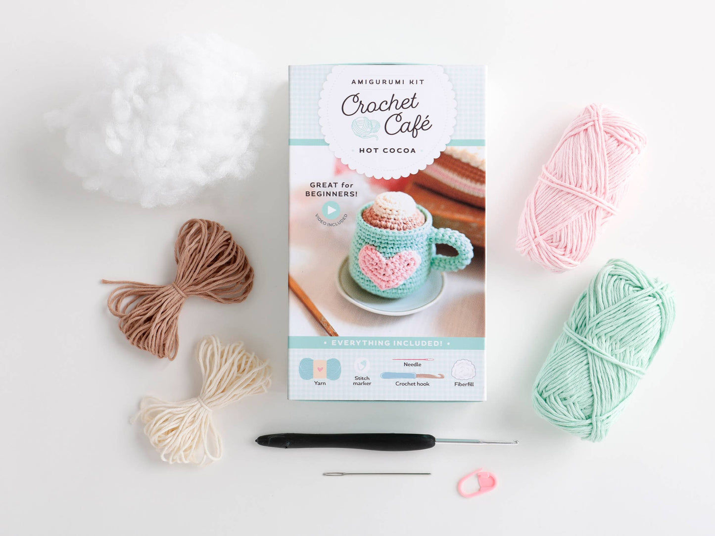 Crochet Café Amigurumi Kit Hot Cocoa - Schiffer Publishing